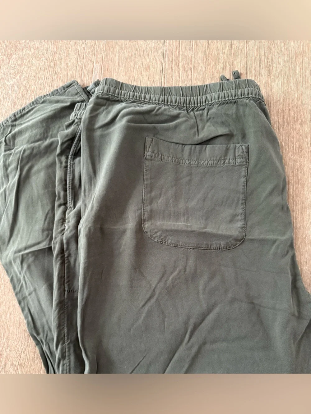 TWO 100% cotton drawstring elastics waist crop tulip hem pants s - Picture 8 of 10